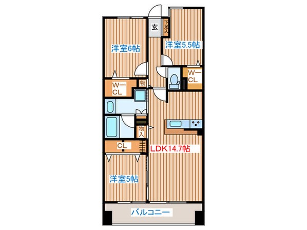 ﾃﾞｭｵﾋﾙｽﾞ仙台花京院ｻﾞ･ﾀﾜｰ(1202)の物件間取画像